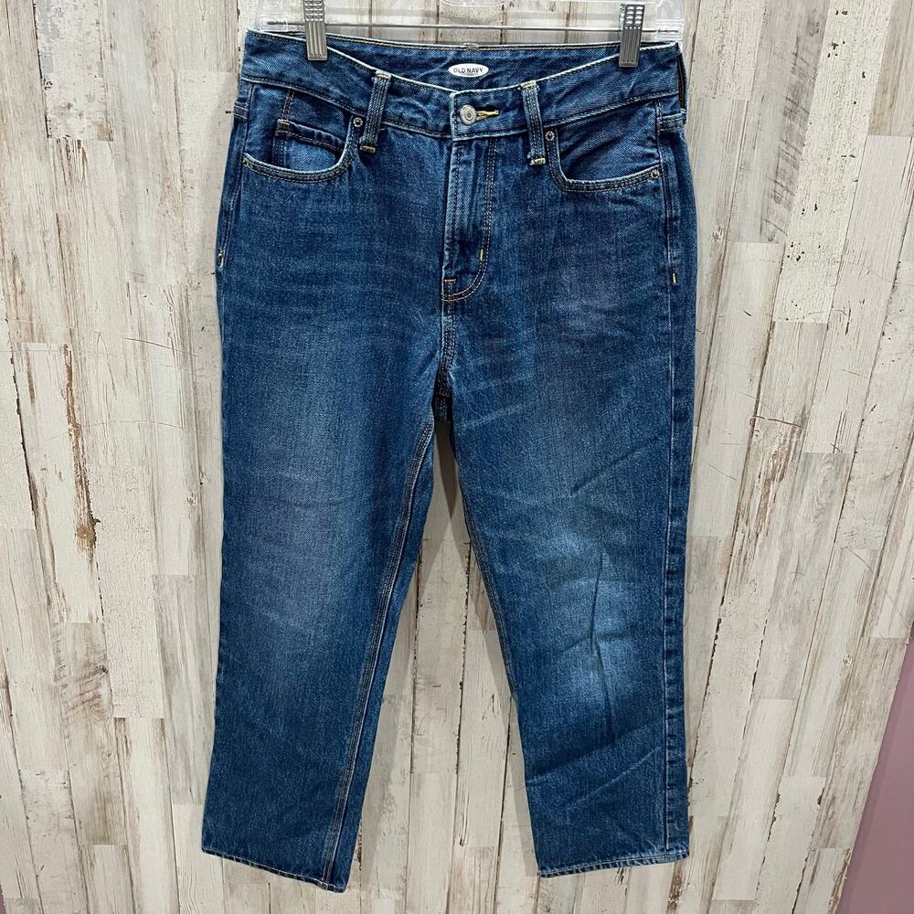 Old Navy High-Waisted Dad Slouchy‎ Straight Cropped Jeans Womens Size 2 Petunia